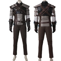 game wild hunt cosplay costume leading man geralt of rivia battle uniform halloween carnival full props with boots