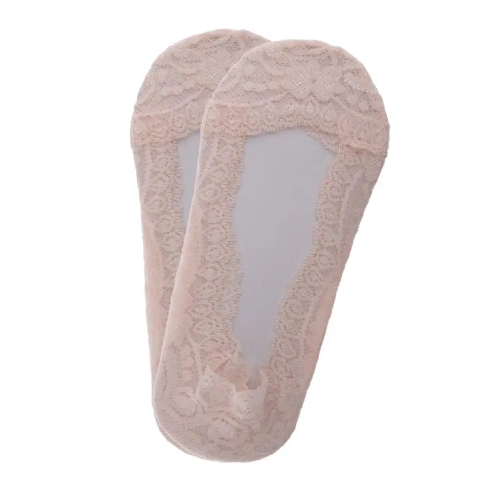 2 пары повседневные тонкие нескользящие носки с кружевом|Носки-следки| |