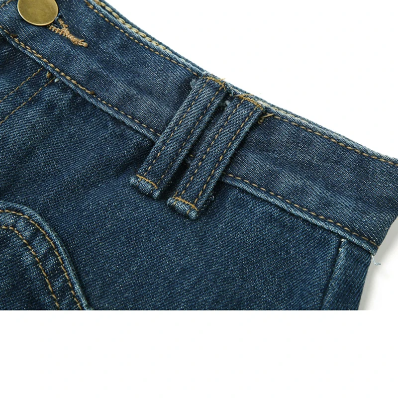 Плиссированная джинсовая юбка Y2k с высокой талией Женская Повседневная голубая