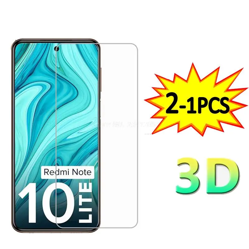 

2-1PCS Protective Glass For Xiaomi Redmi Note 10 S 8 9 T 10 JE 10 Pro Max Tempered Glass for Redmi Note 10 Lite Screen Protector