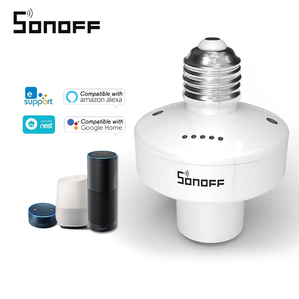 

SONOFF Slampher R2 ITEAD WiFi умный светильник держатель лампы 433 МГц RF E27 беспроводной держатель лампы для Amazon Alexa Google Home/Nest