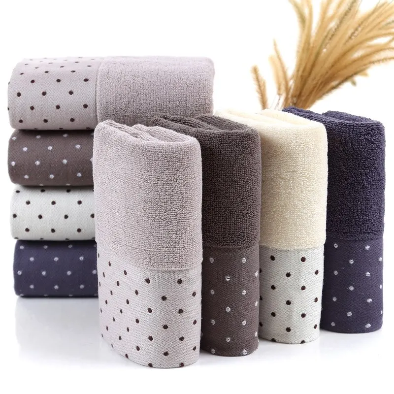 Горячее предложение 1 шт. горячее полотенце для лица с принтом в горошек мягкое 100%