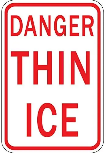 

Danger Thin Ice 12 X 8 Inches Metal Tin Sign