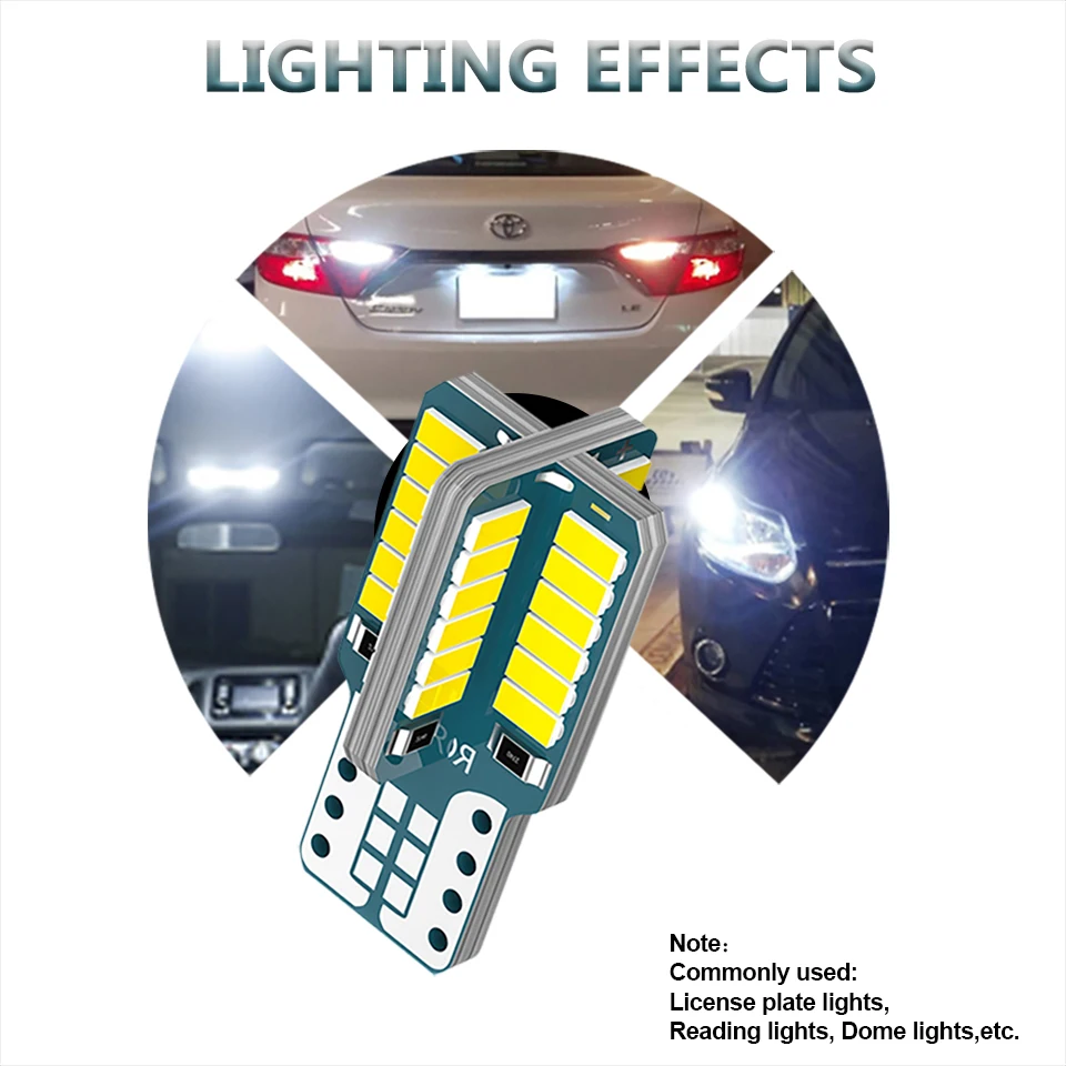 

ANMINGPU Signal Lamp T10 W5W LED Lamp 48SMD 3014Chips Led W5W 501 Canbus Clearance Light Reading Lights Interior Lights White