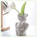 Керамическая ваза для цветов, вазы в стиле арт-деко, украшение салона, полка для выставки, ваза для цветов с человеческим лицом, современный простой декоративный цветочный горшок для комнаты