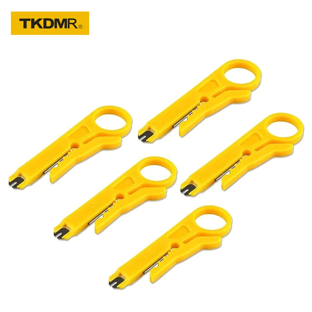 

3/5PCS Mini Pocket Portable Yellow Wire Stripper Knife Crimper Pliers Crimping Tools Cable Stripping Cutter Crimpatrice Parts
