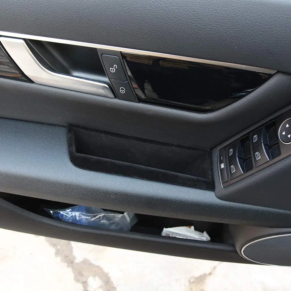 Автомобильный черная замша ручка двери ящик для хранения подлокотник перчаток