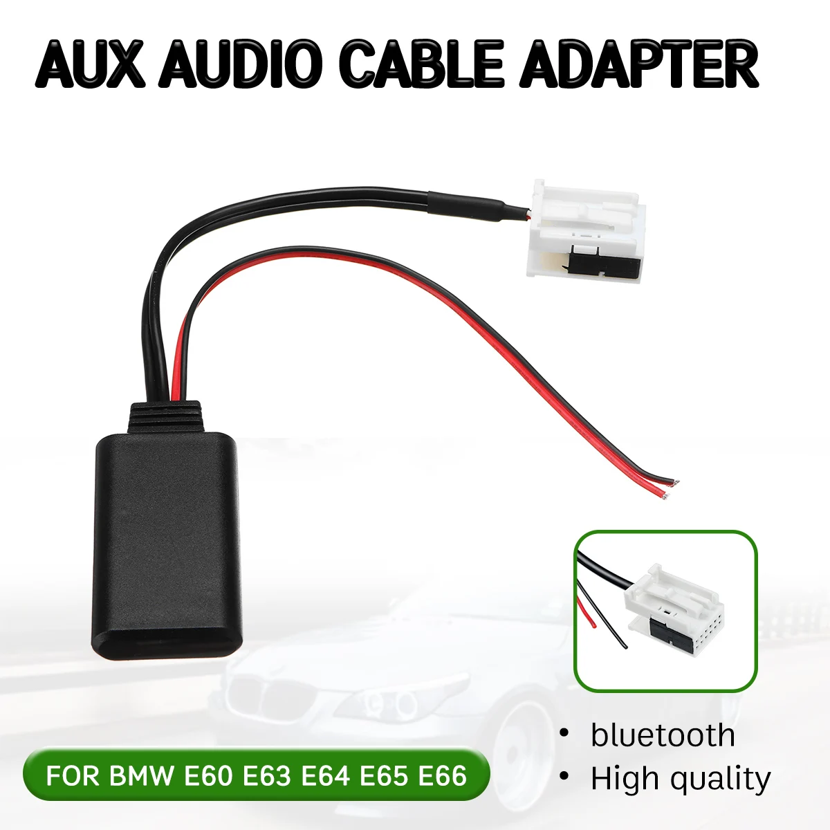 

bluetooth Aux Receiver Cable Adapter for BMW E60 E63 E64 E65 E66 E81 E82 E87 E90 E91 E92 E93 for 12pin Head unit