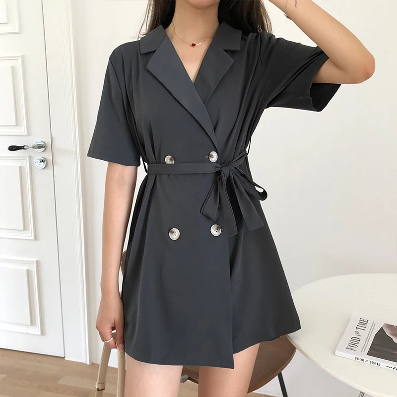 

2021 Casual Elegant Short Jumpsuit Women Sashes Designer Chic Wide Leg Jumpsuit Short Sleeve Summer Korean Style Fashion Clothes