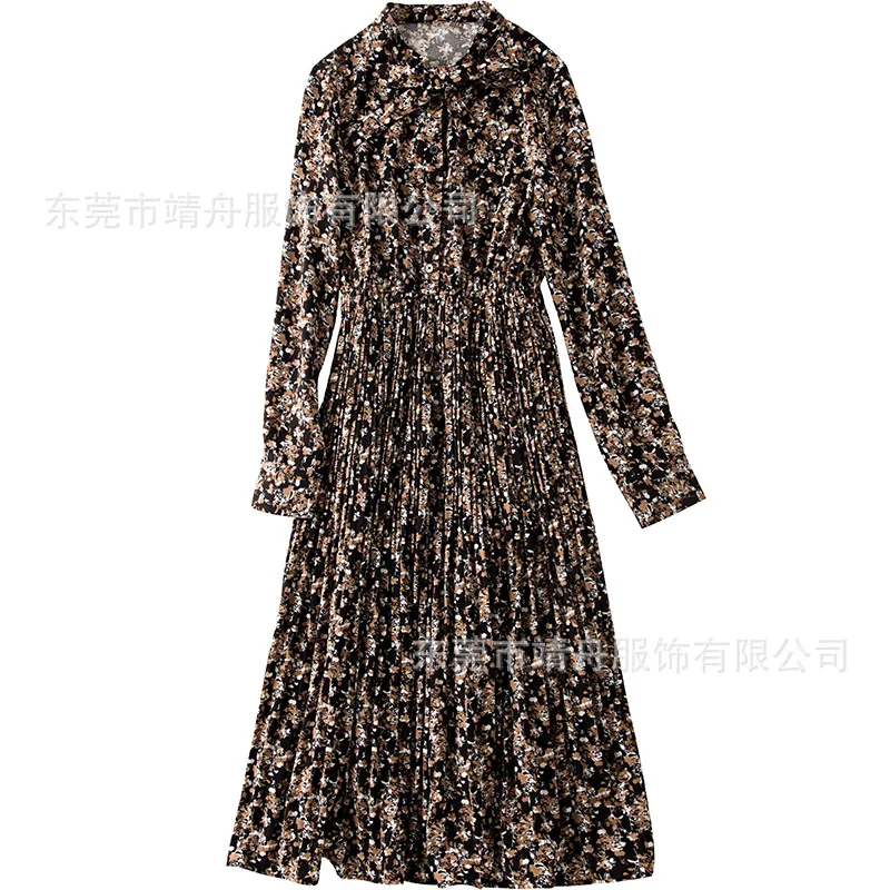 

In early spring of 2021 the new women's wear long sleeve floral teamed with Japanese light ripe wind women dress