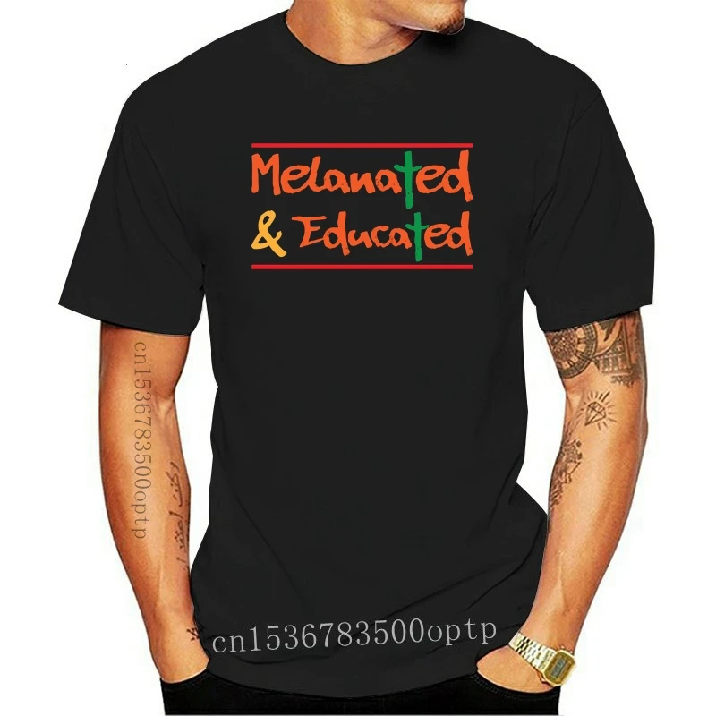 

New Printed Melanated And Educated Black History Month Men T Shirt 2021 Short-Sleeve Outfit Women T Shirts Hiphop