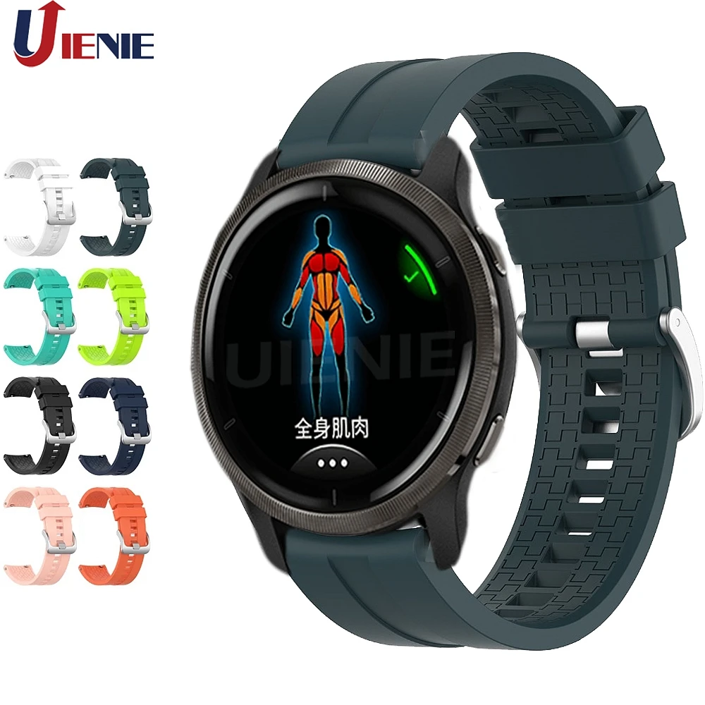 

Silicone Watch Band for Garmin Venu 2 SQ/ Forerunner 245 245M 645 Vivoactive 3 Strap Watchband Sport Bracelet Wristband correa