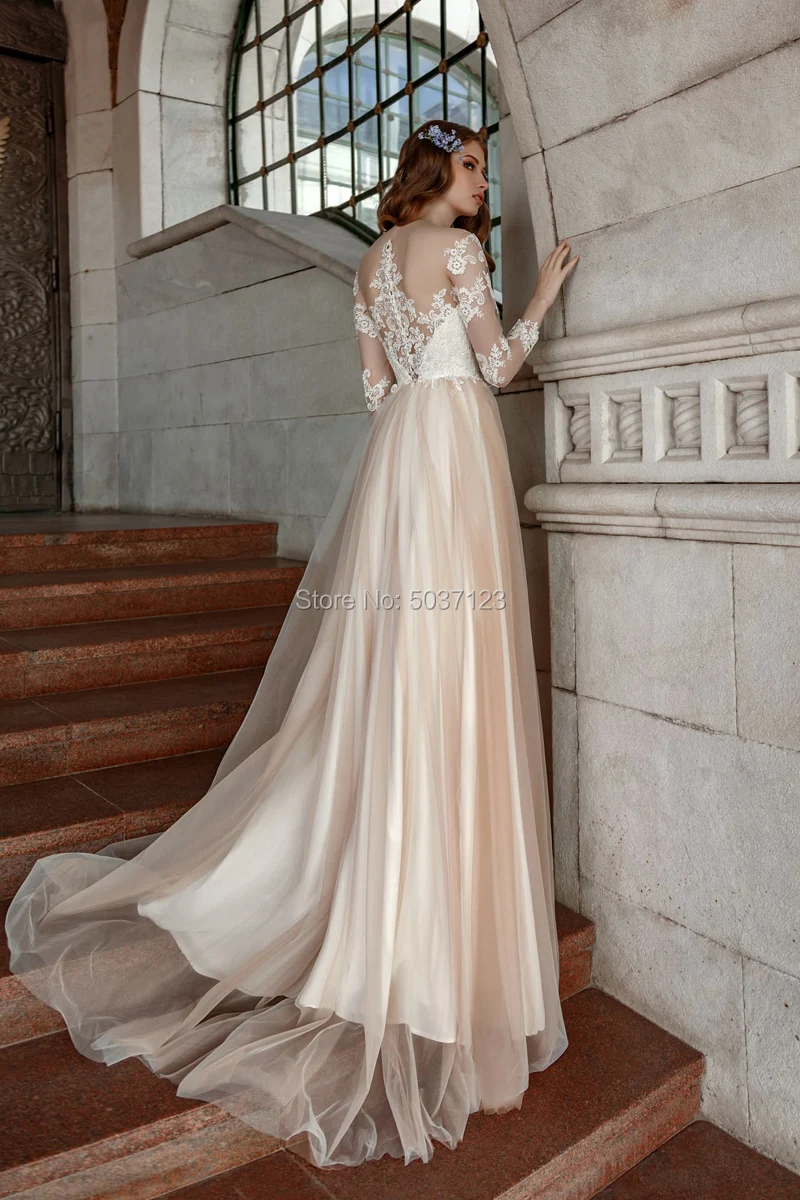 Vestidos De Noiva трапециевидной формы одежда с длинным рукавом свадебное платье