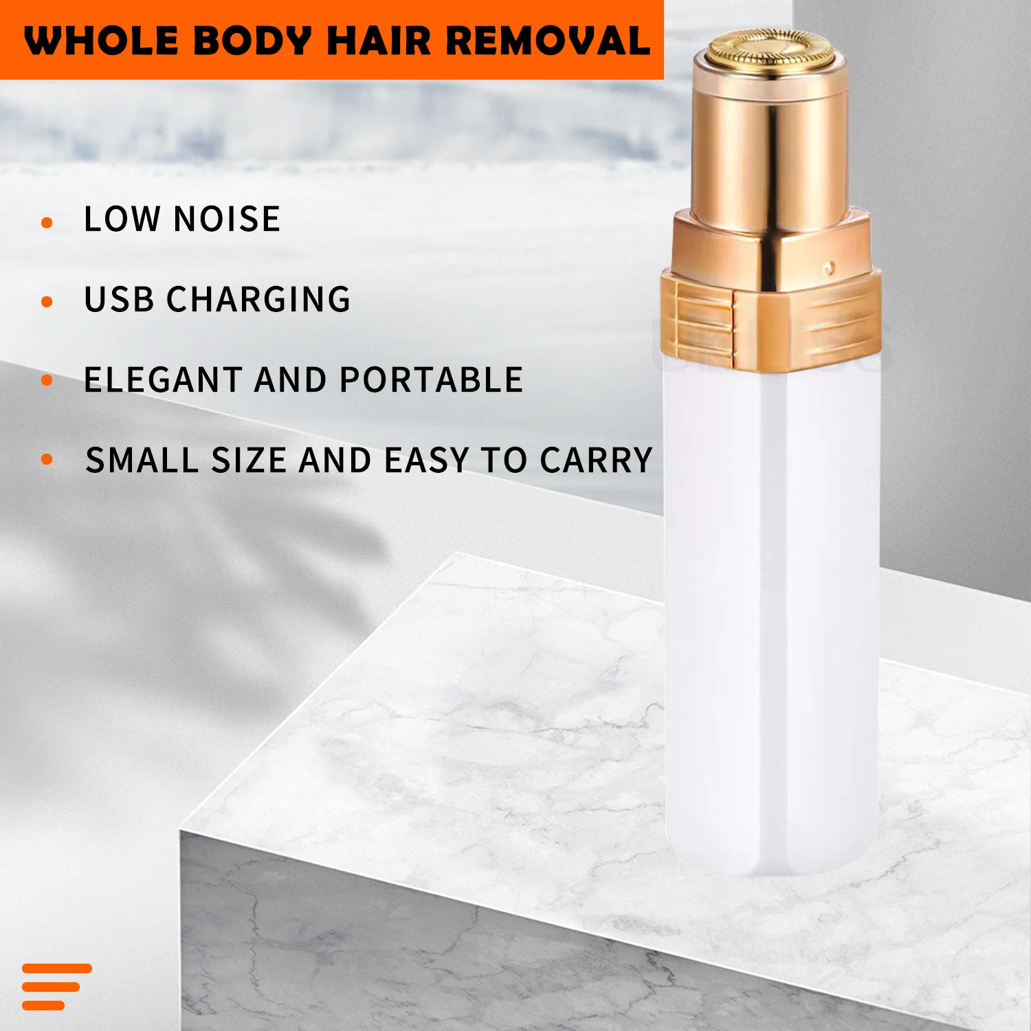 

Painless Hair Remover Trimmer for Women Eyeblow Nose Shaving USB Charged Facial Hair Remover Face Care Tool