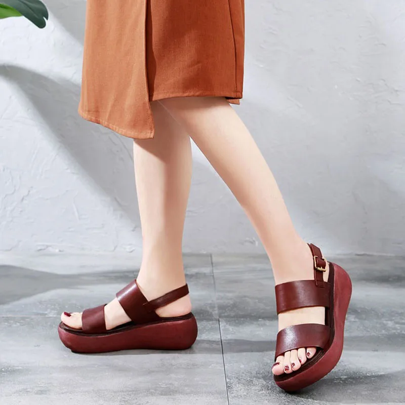 Сандалии DRKANOL женские летние из натуральной кожи босоножки-гладиаторы на