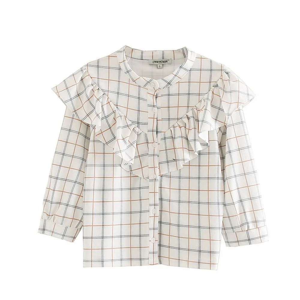 Женская шифоновая рубашка летняя свободная повседневная прозрачная с оборками