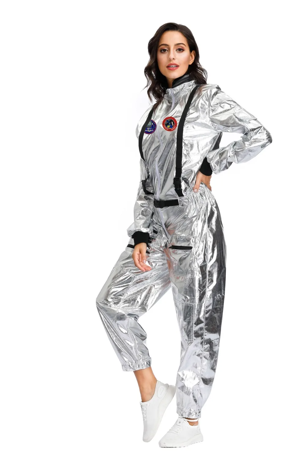 Men Astronaut Alien Spaceman Cosplay Halloween Costumes Carnival Party Adult Women Pilots Outfits Group Couple Matching Clothes