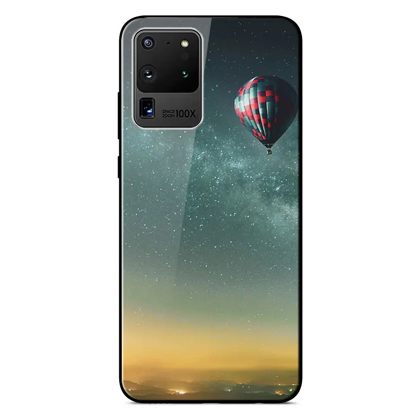 

For Samsung Galaxy S20 Ultra Case Mirror Painted TPU Frame Tempered glass shockproof Back Cover For Samsung S20 Ultra Phone Case