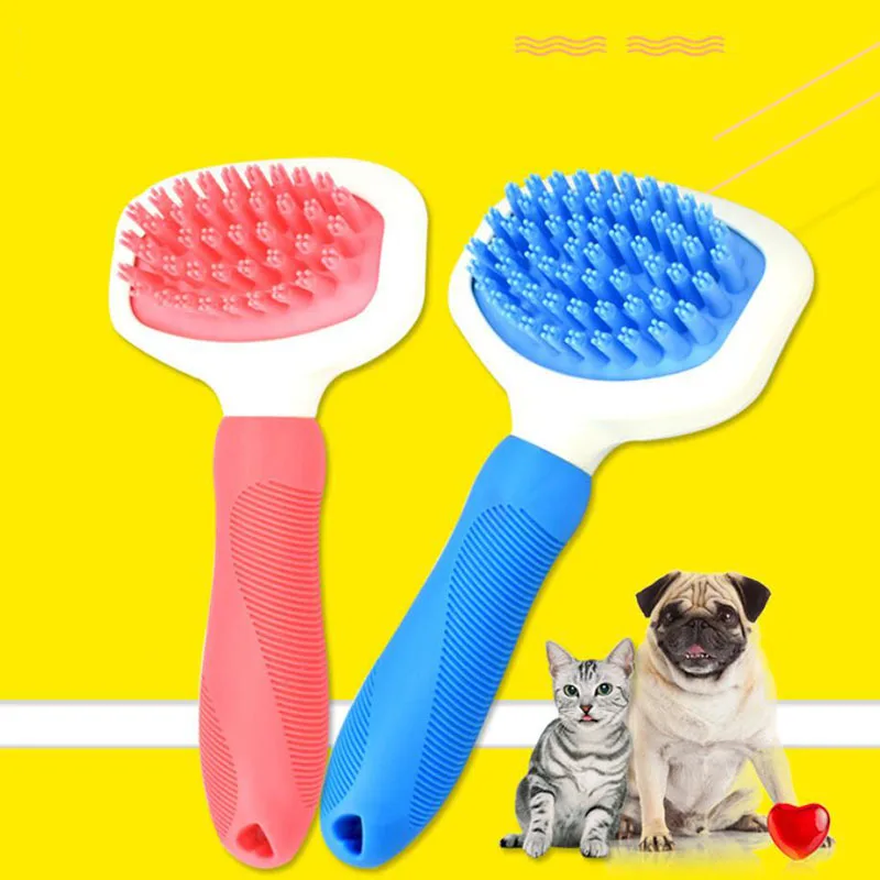 

High Quality Silicone Pet Dog Cat Grooming Comb Brush for Bathing Cleaning Massage Plastic Brush Comb for Dogs Cats