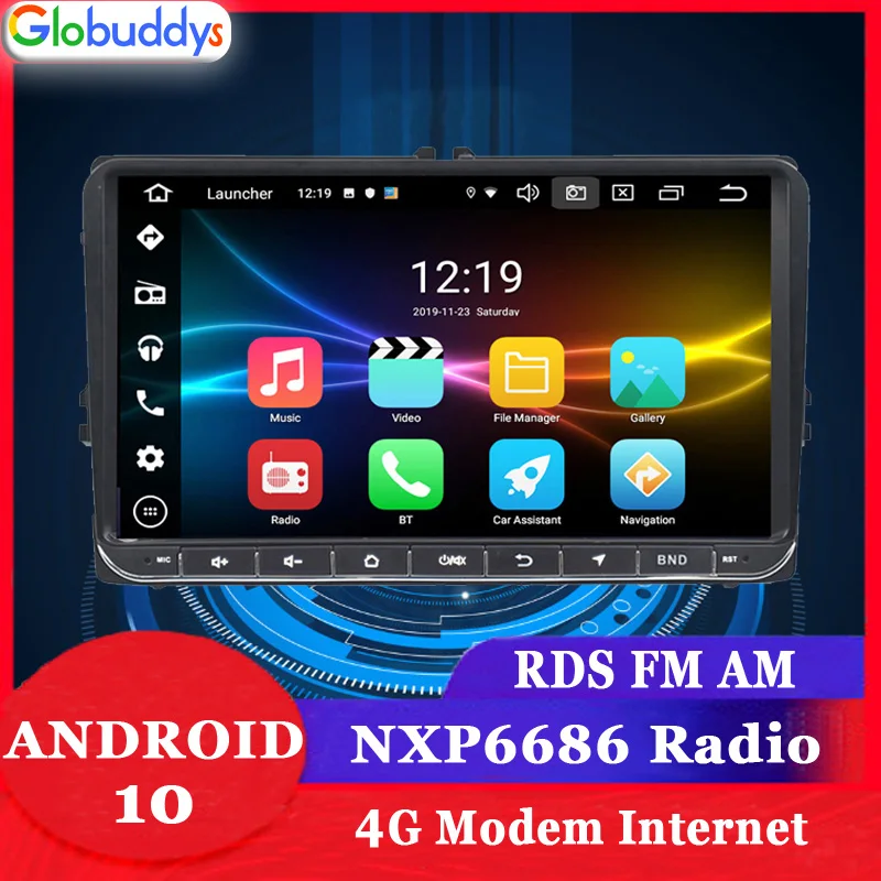 Android 10 NXP6686 радио Автомобильный GPS для Passat Golf6 Golf5 Tiguan CC Jetta T5 POLO универсальный VW DSP 4G