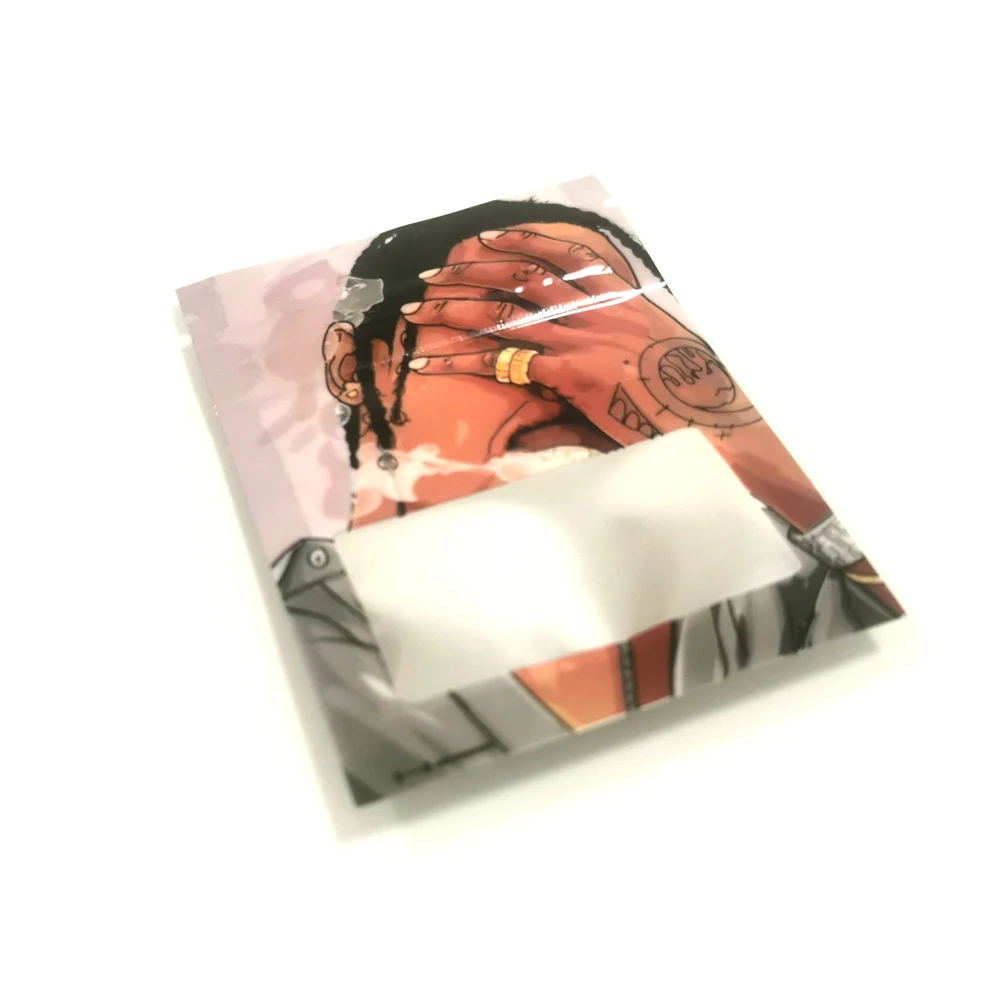 

6x8cm 50pcs Aluminum Foil Zip Lock Plastic Bag 1g Candy Herb Small Pouches Moisture Proof Weed Package Bags With Window
