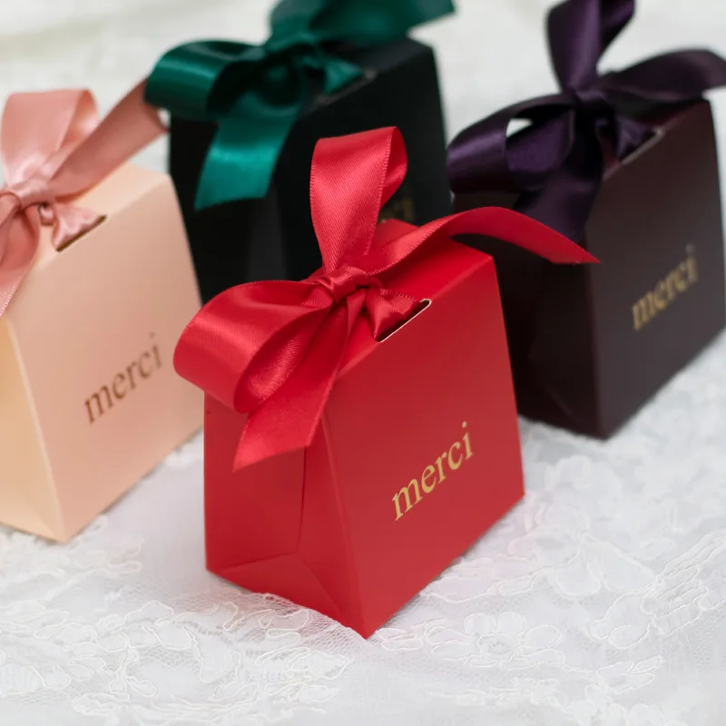 

10pcs Merci Gift Box for Saint Valentin Party Baby Shower Birthday Paper Boxes Packaging Wedding Favours Mariage Navidad Box