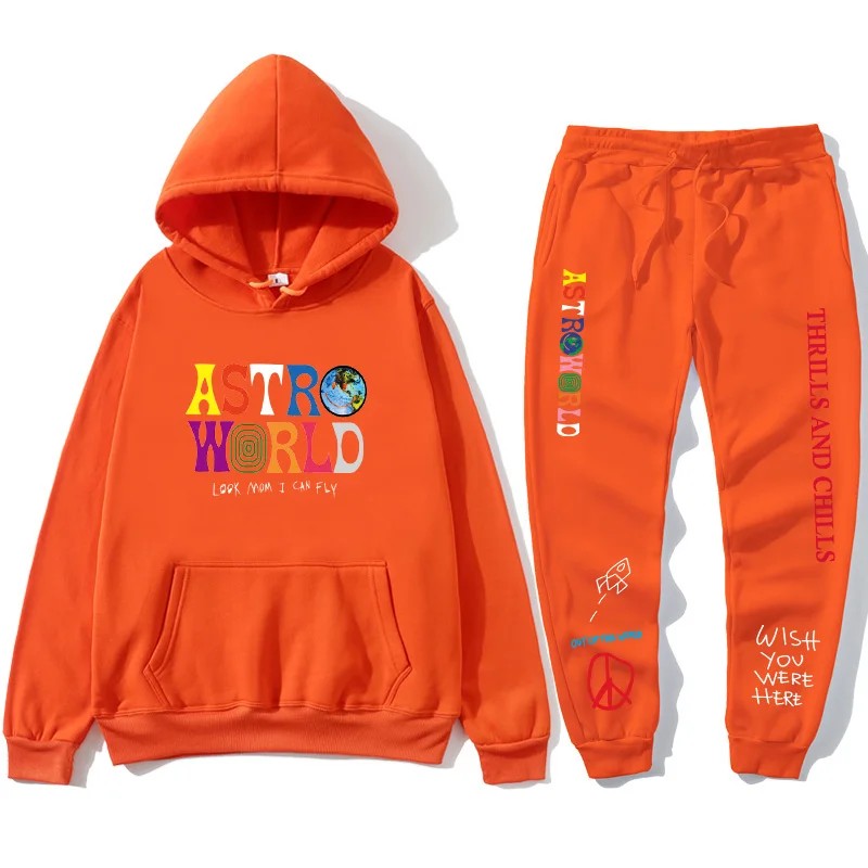 

TRAVIS SCOTT ASTROWORLD hope you are here HOODIES fashion letters ASTROWORLD HOODIE streetwear + pants men's pullover sweatshir