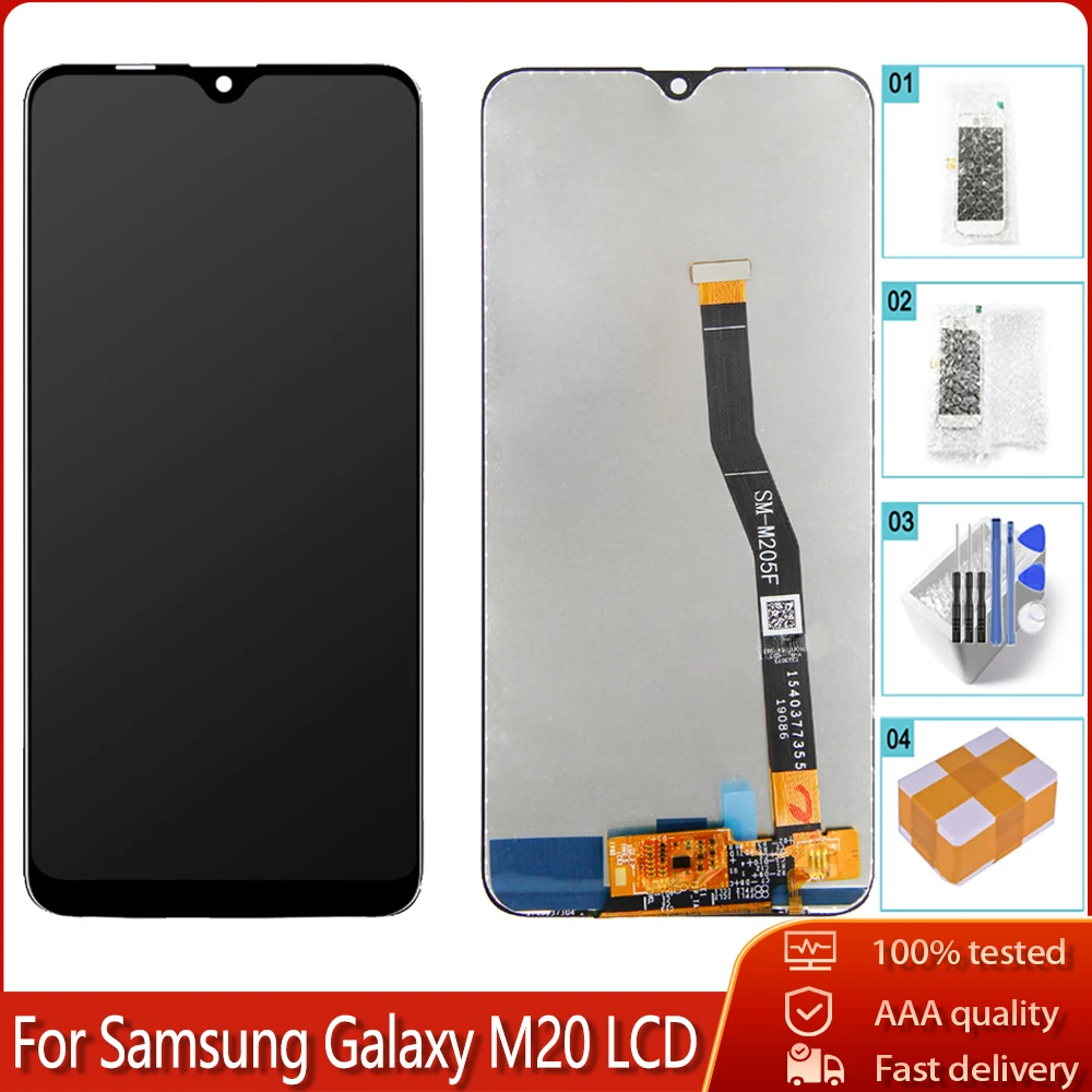 ЖК экран TFT 6 3 дюйма для Samsung Galaxy M20 M205 M205F M205FN дисплей сенсорная панель дигитайзер в