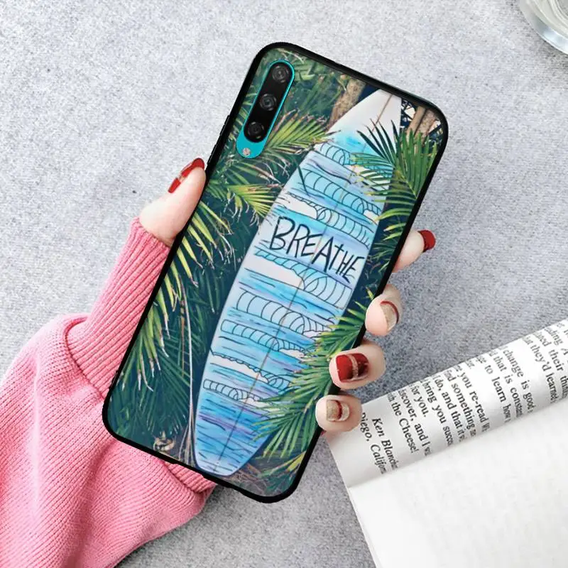 

LJHYDFCNB Surfboard Surfing Art Surf Girl Phone Case For Huawei P20 30 40 Pro Mate 30 40 Pro Xs Rs Nova 7se Pro Honor 10