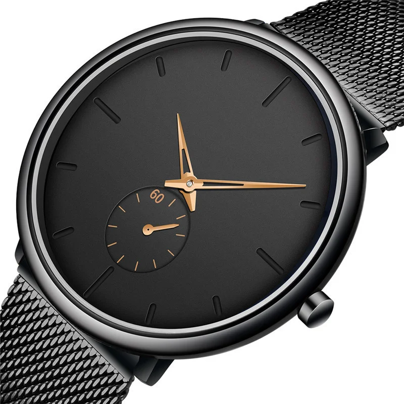 2021 Stainless Steel Men's Minimalist Ultra Thin Women Watches Men Student Quartz Watch Relogio Masculino Military Watch Reloj