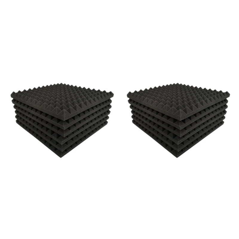 

24 упаковки звуконепроницаемых пены в форме пирамиды звукостойкая обивка лечебная панель для эхо бас изоляция 12 дюймов x 12 дюймов
