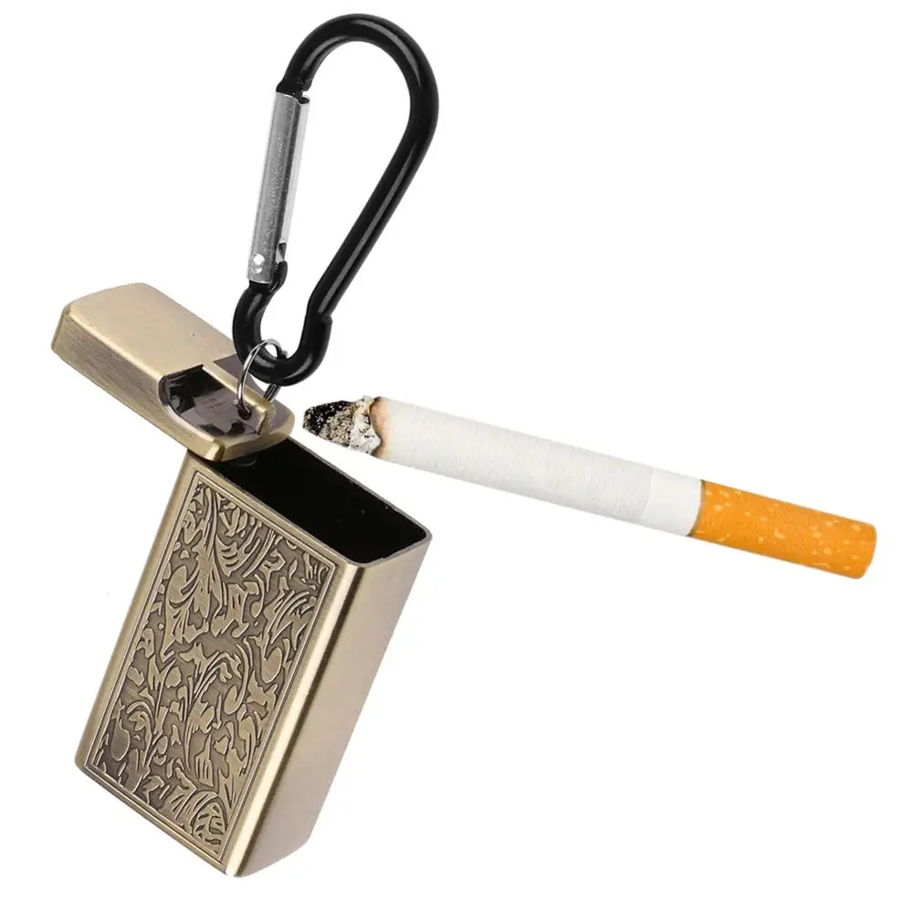 Портативная пепельница для сигарет мини поднос с брелоком крышкой и цепочкой