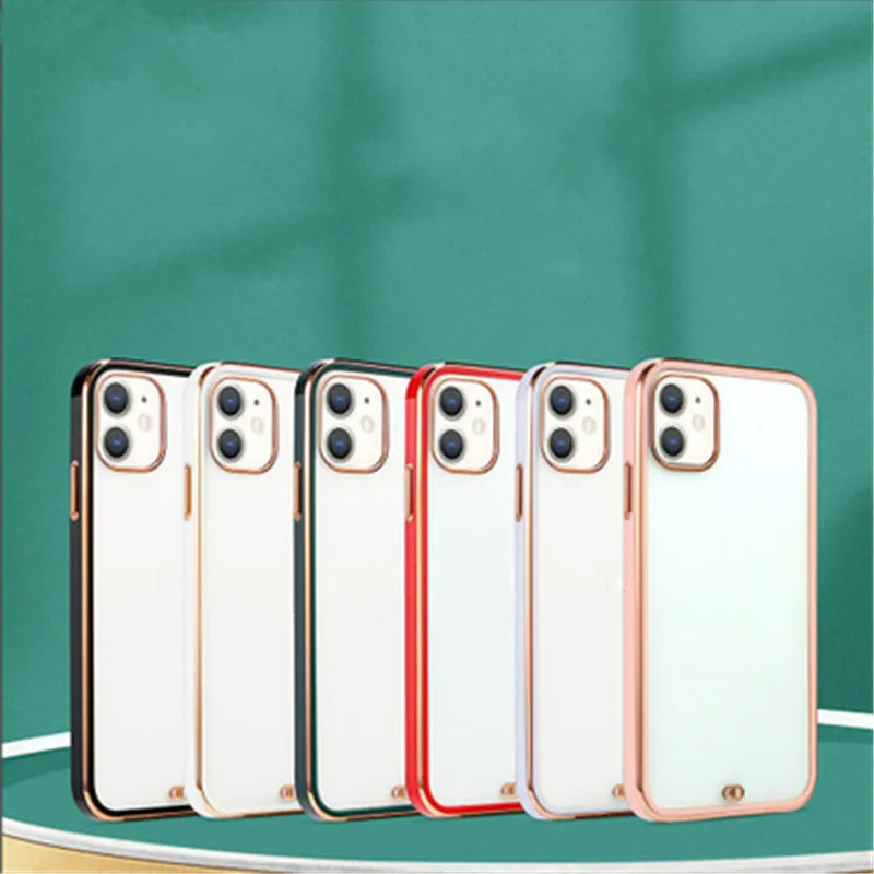 

The New for 12 Case Two-color Straight-edge Plating Is Available for IPhone 12-case Pro Max Tpu Soft Case