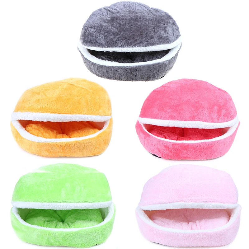 Теплая кровать для кошки домик собаки гамбургеров непродуваемый коврик питомца