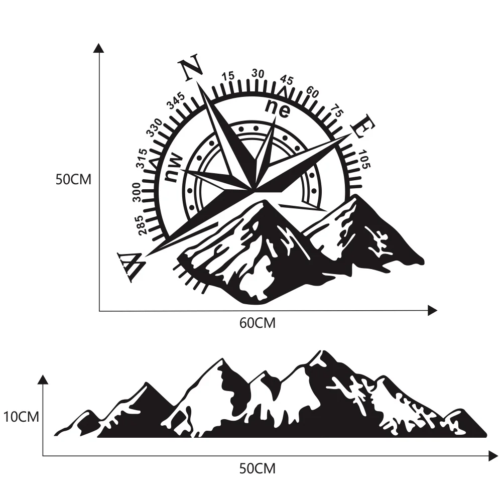 48x34 см солнцезащитным козырьком с черной внедорожных Компас для снежной погоды