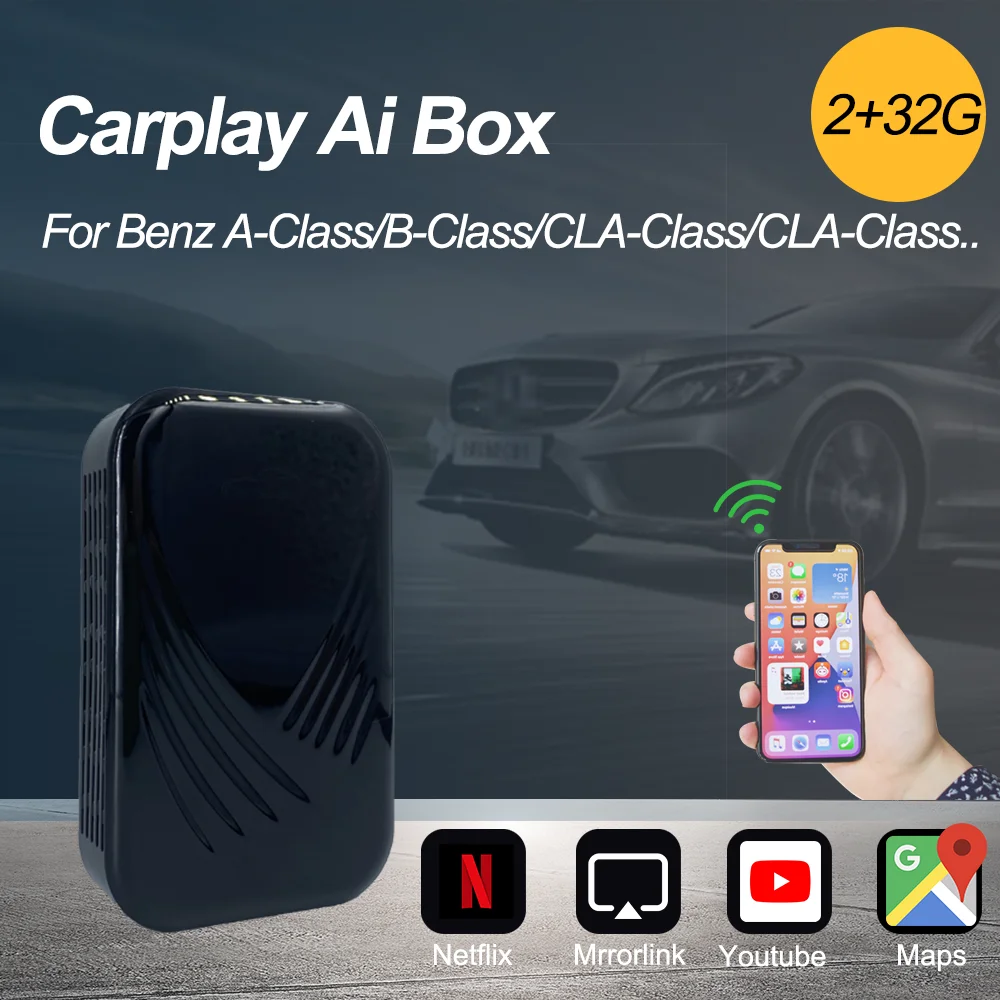 Новый беспроводной автомобильный тв приставка Apple Carplay 2 + 32G для Mercedes Audi Porsche VW Volvo