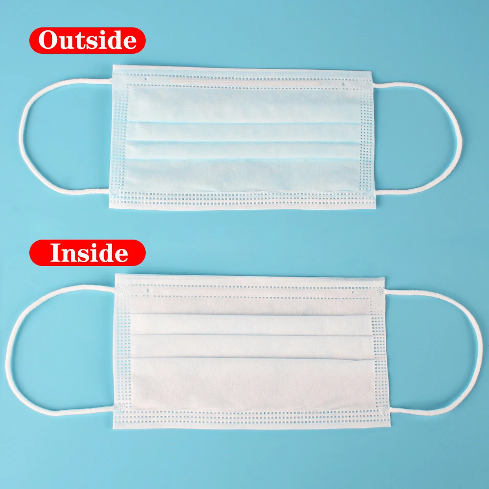 Маска одноразовая из нетканого материала 3 слоя 10/50/100/200 шт. | Аксессуары для