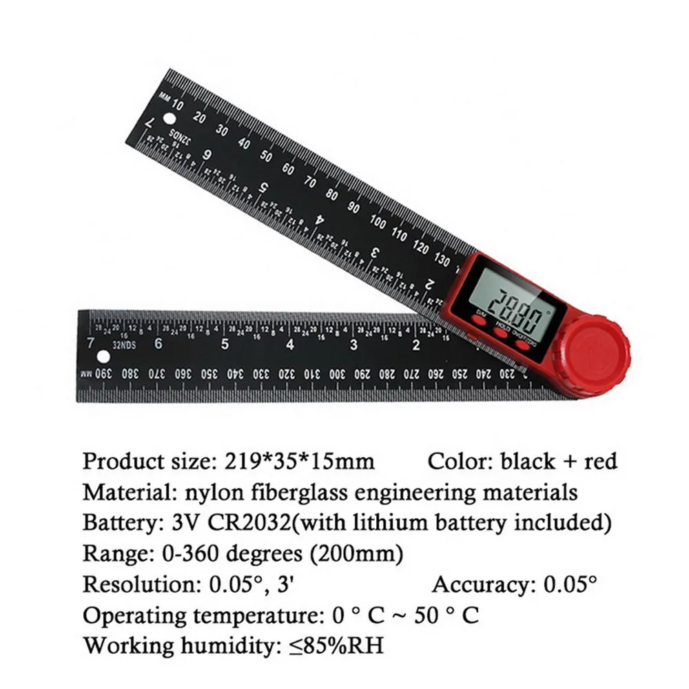 Измеритель угла Инклинометр Угол цифровой Линейка электронный Гониометр