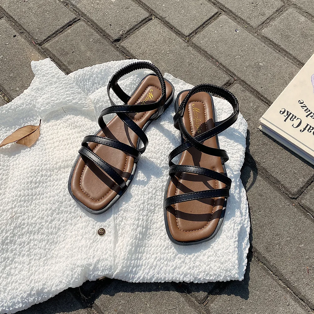 

2021 Sandals Block Heels Spring Shoes Slip-on Loafers Summer Women's Suit Female Beige Shallow Mouth New Chunky Low Girls Gladi