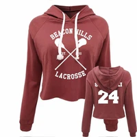 beacon hills lacrosse womens maroon pullover sweatshirt women hooded t shirt 2018 summer fashion girls tops crops hoodie