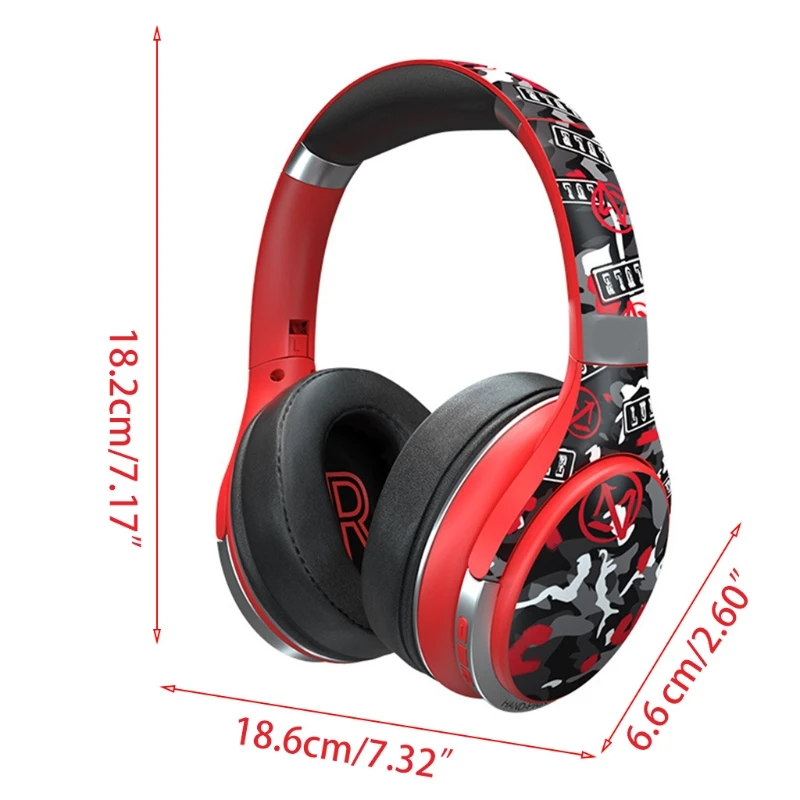 

New Hand Drawn Style Comfortable Wireless Headset Bluetooth Earphone Power Bass Headphone