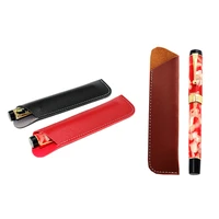 1pc leather pen holder pen case portable vintage pen bag pen protector office school stationery