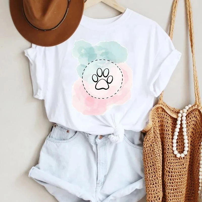 

Women T Shirt Cartoon Cat Love Heart Print T Shirt Fashion Summer Lady Tee Graphic Tops Female Tshirts Clothes Cute T-Shirts