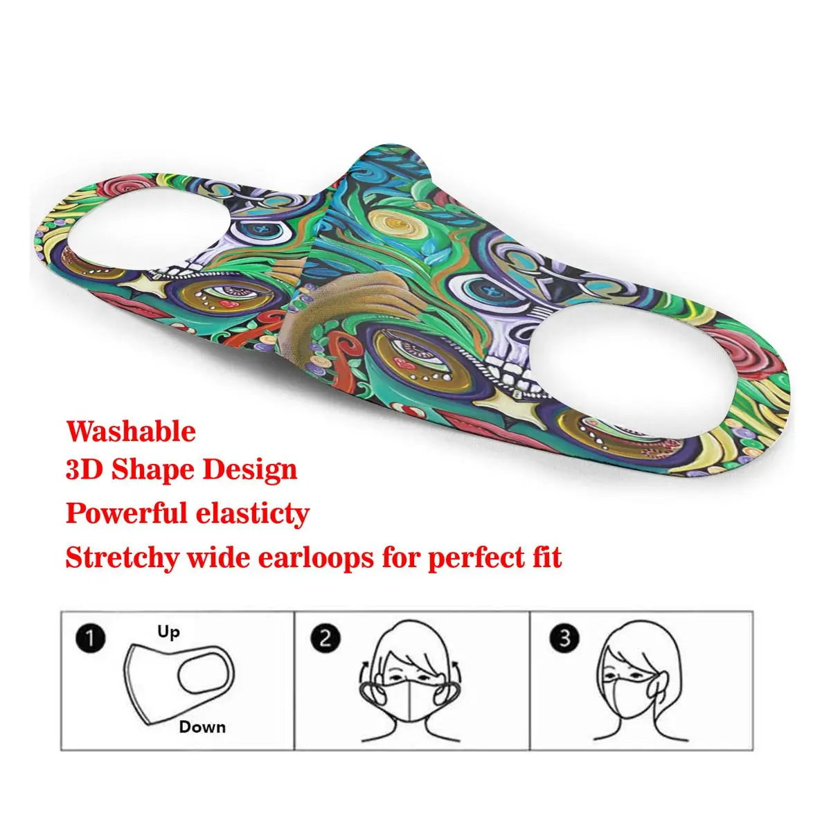

Mouth Mask Mardi Gras Magic Acrylics Dust Face Masks Cover Washable & Reusable for Adult Student Kids