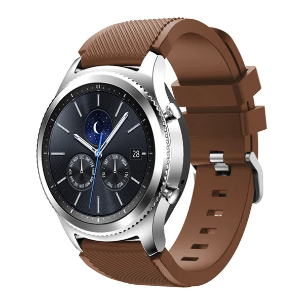 Коричневый Gear S3 Frontier классический ремешок для часов 22 мм силиконовый спортивный заменитель Мужские t часы для мужчин wo мужские часы ремешок для samsung gear S3 браслет - Цвет: Коричневый