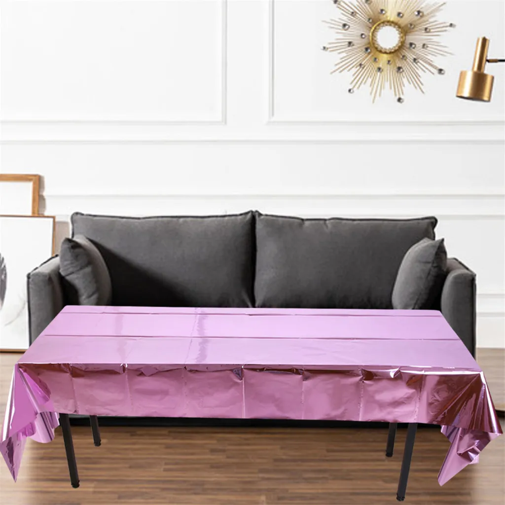 Глянцевая одноразовая скатерть розовое золото блестки Скатерть для свадьбы