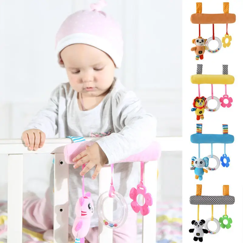 Kids Baby Crib Cute Hanging Bell Toy Cot Pram Bed Stroller Hanging Plush Toy Cartoon Rattles Ring The Baby's Bed Bell
