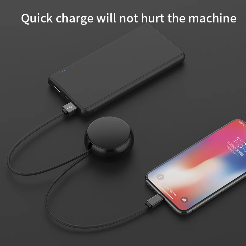 Выдвижной USB-кабель Nohon для iPhone 11 Pro Max кабель Micro USB Type-C быстрой зарядки шнур