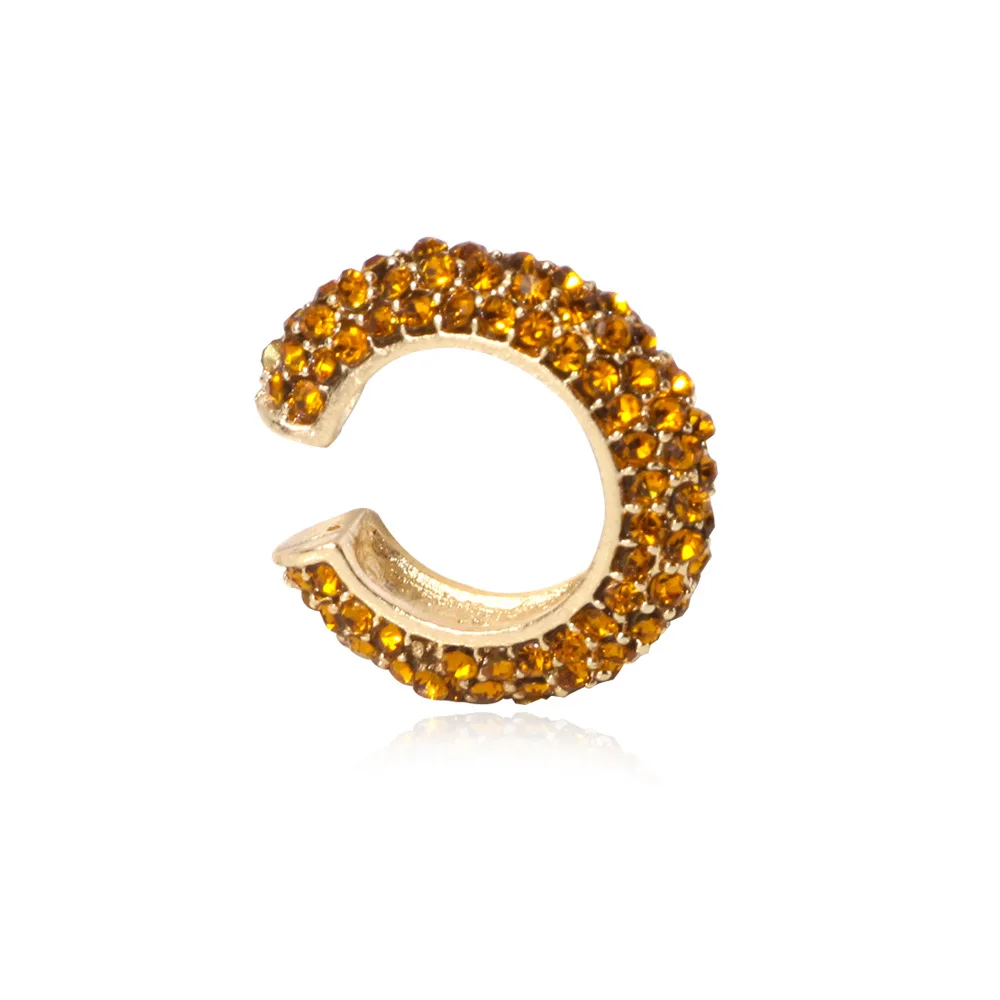 Женские Разноцветные серьги манжеты с разноцветными радужными фианитами клипсы