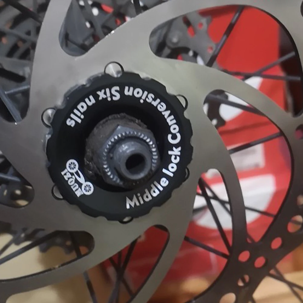 

Bicycle Centerlock To 6-Hole Adapter Mountain Bike Hub Center Lock Conversion 6 Bolt Disc Brake Rotor